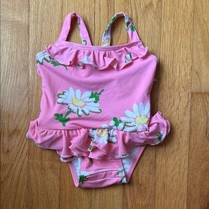 TBBC Pink Floral Ruffle Swimsuit